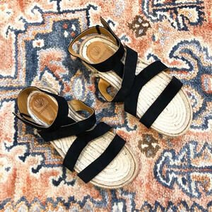 Cocolico Black Suede Leather Espadrille Sandals 39